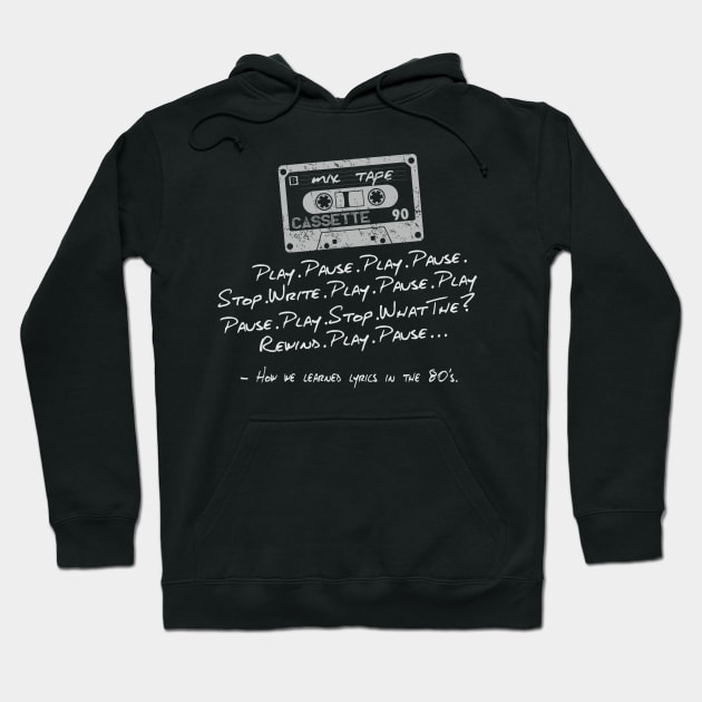 80's Way of Lyric Learning Cassette Tape Hoodie by Jitterfly
